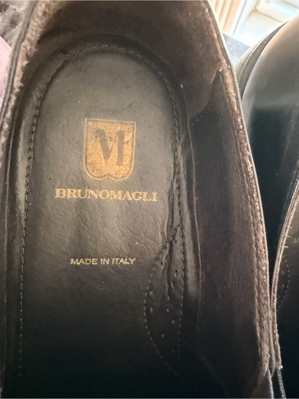 Bruno Magli Black Leather Slip-On Loafer with Silver Accent - Picture 6 of 10